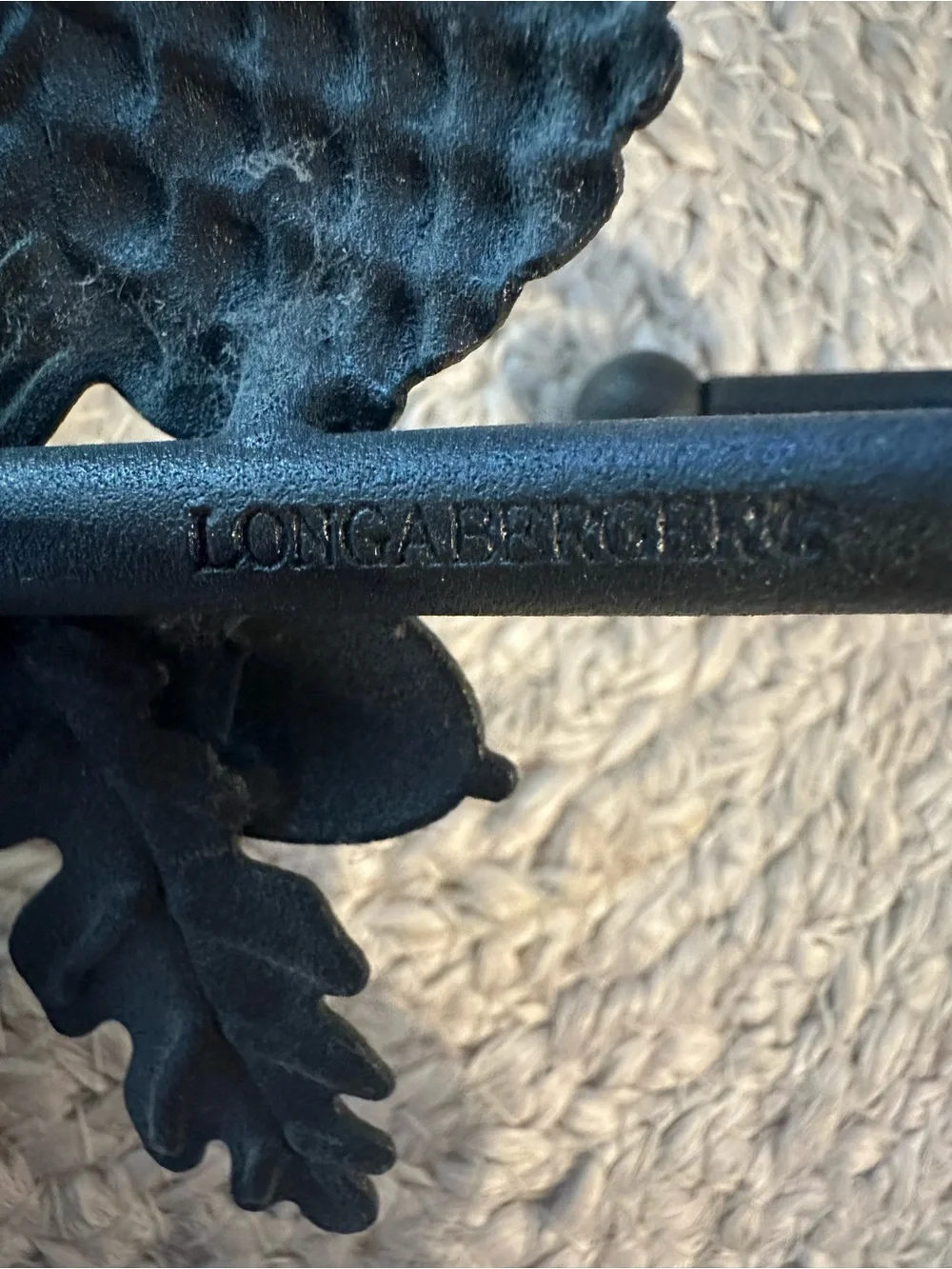 Pair of Longaberger Decorative Pinecone Wall Hooks - Matte Black, Like New